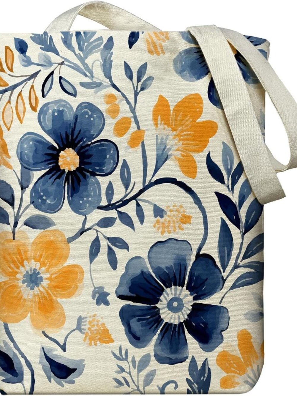 Canvas Tote Bag for Women, Tote Bag with Zipper Inner Pocket, Zippered Canvas Ba